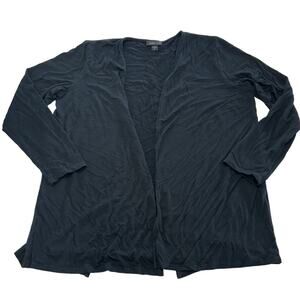 J.Jill Cardigan Womens Medium Petite Black Knit Split Back‎ Sweater